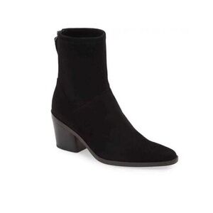 27 Edit Black Suede Leather Ankle Sock Boots 7M